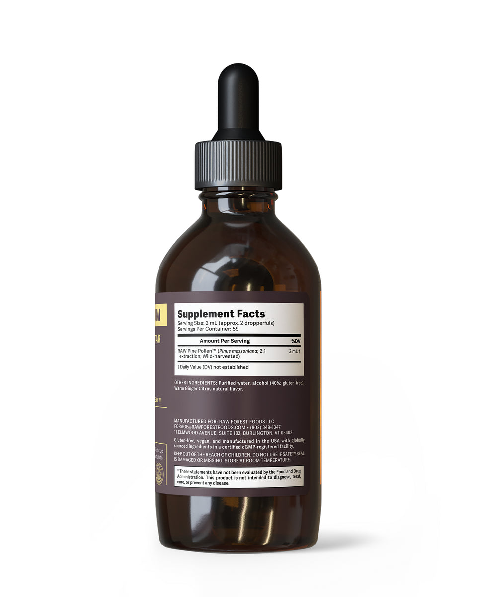 Forest Aurum Pine Pollen Nectar Tincture » 2:1 Dual-Stage Extraction » 4 Ounce Bottle