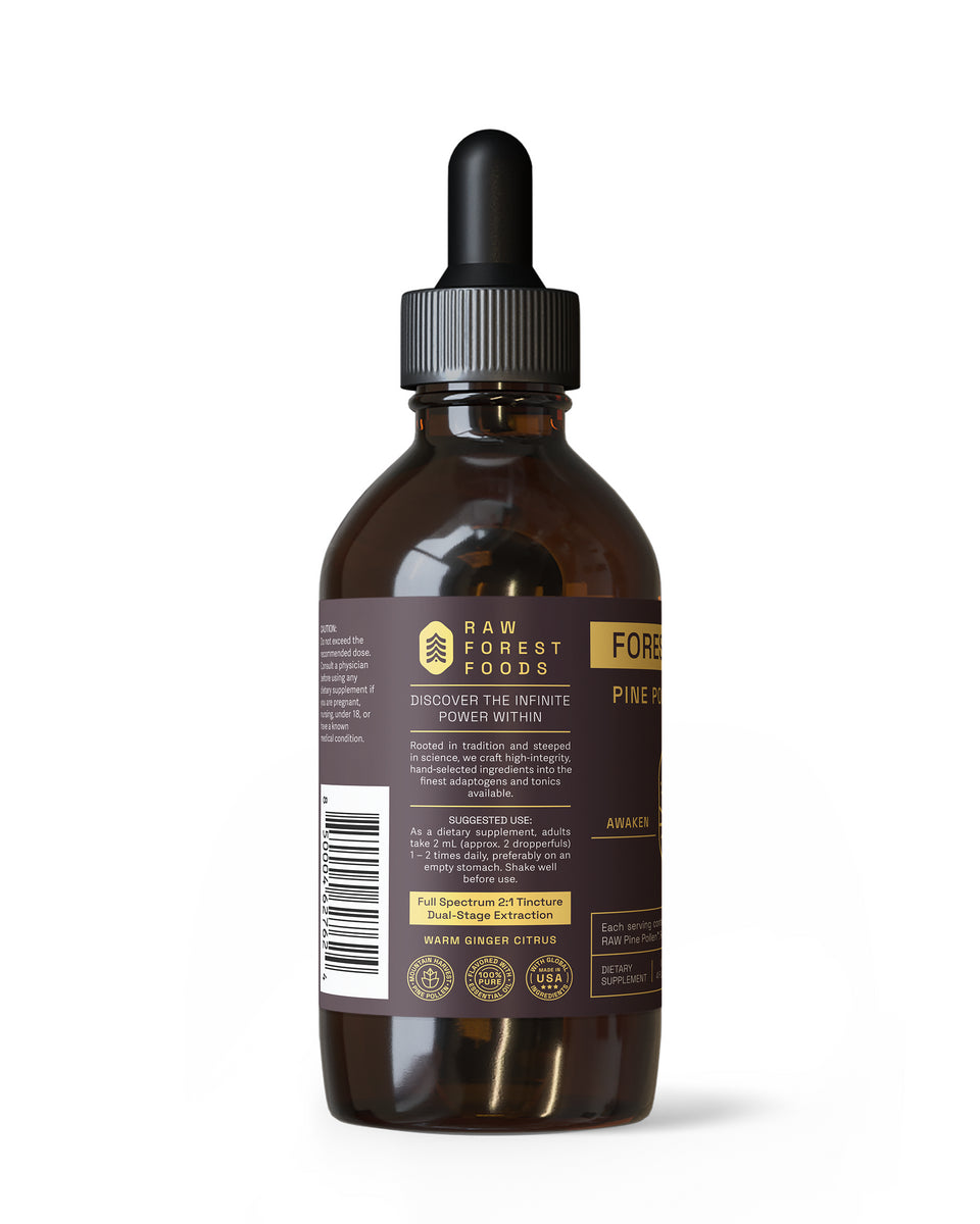 Forest Aurum Pine Pollen Nectar Tincture » 2:1 Dual-Stage Extraction » 4 Ounce Bottle