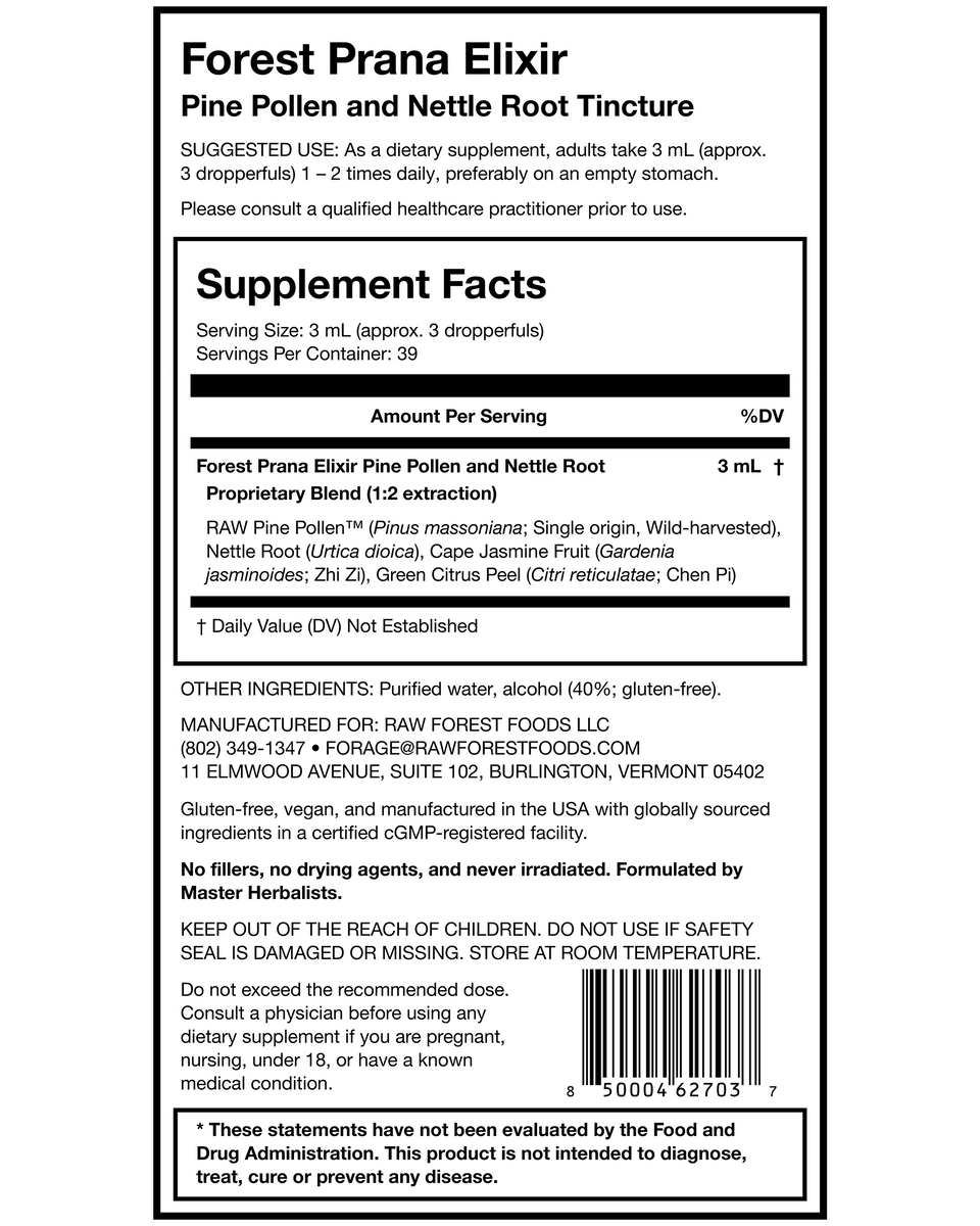 Forest Prana Elixir Pine Pollen and Nettle Root Tincture » 4 Ounce Bottle