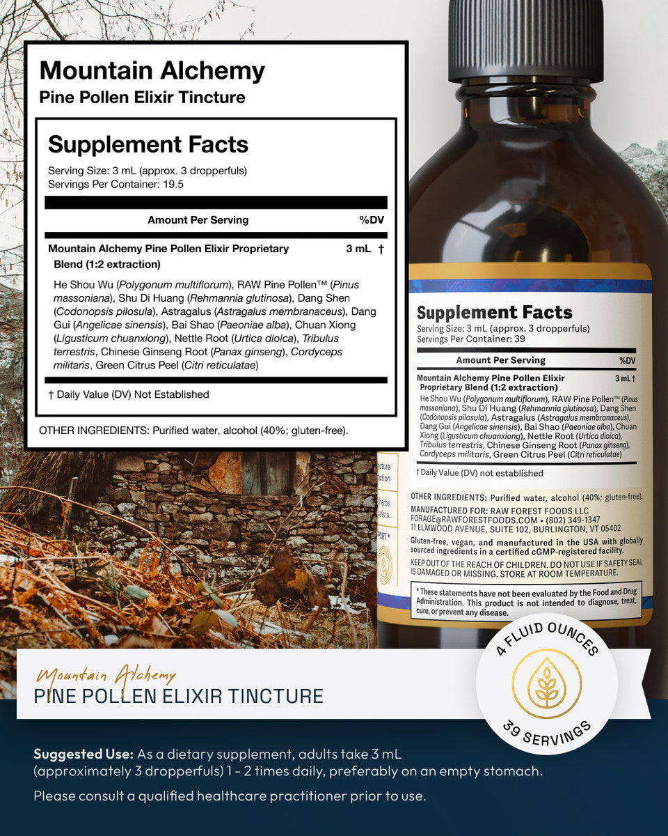 Mountain Alchemy Pine Pollen Elixir Tincture » 4 Ounce Bottle