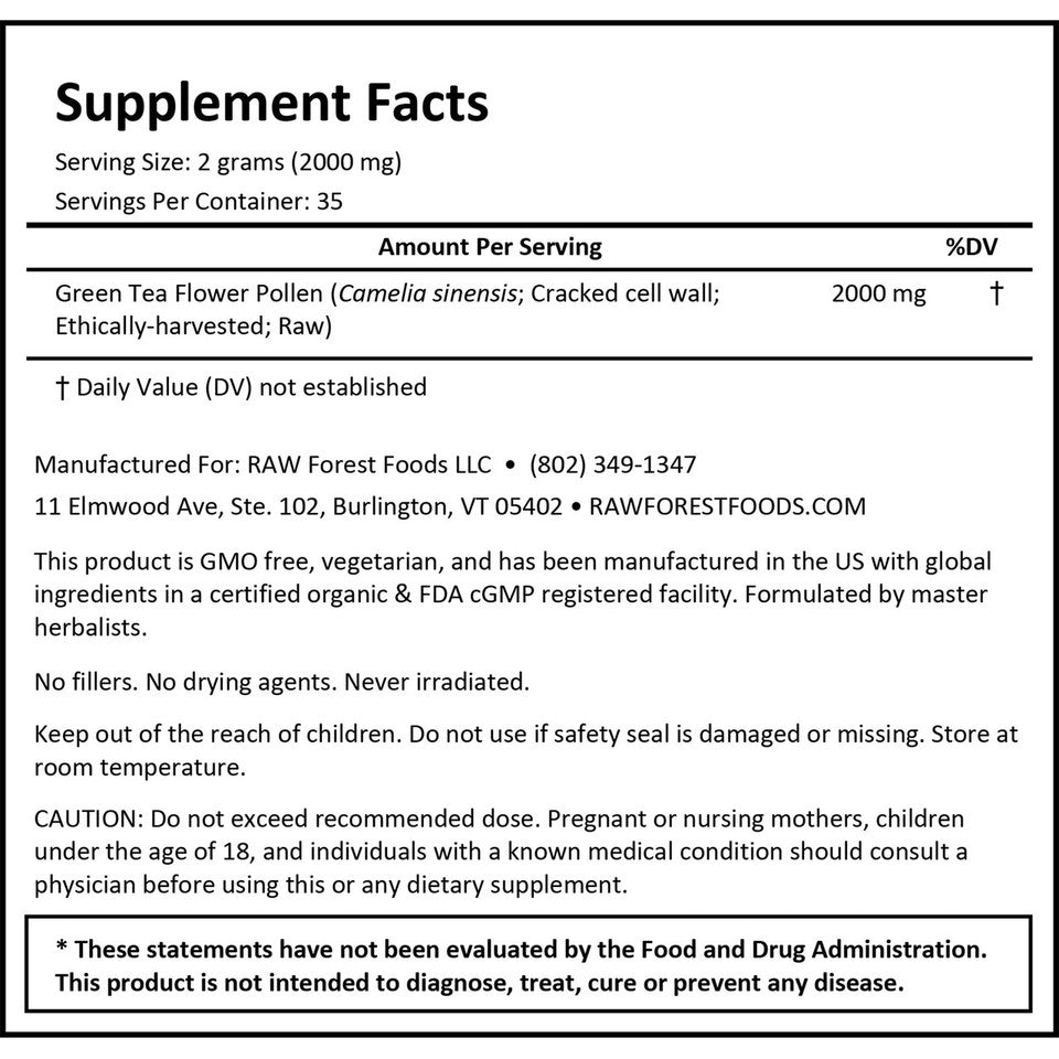 Farmer of Divinity RAW Camellia Flower Pollen Powder » 70 Gram Pouch