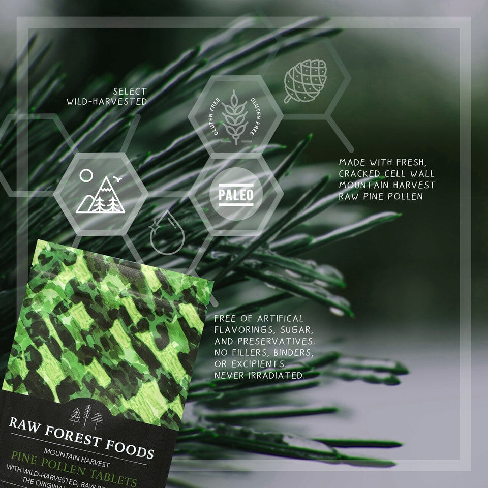 Forest Manna RAW Pine Pollen Tablets » Chewable » 140 Count Pouch