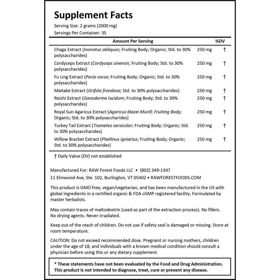 Twelve Rivers Functional Mushroom MycoMedic Extract Powder Elixir »70 Gram Pouch