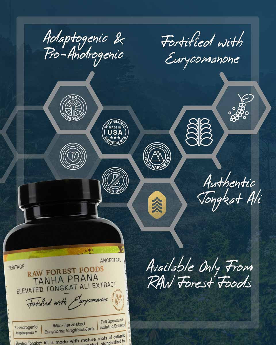 Tahna Prana Elevated Tongkat Ali Extract Capsules » With Eurycomanone » 120 Count Bottle