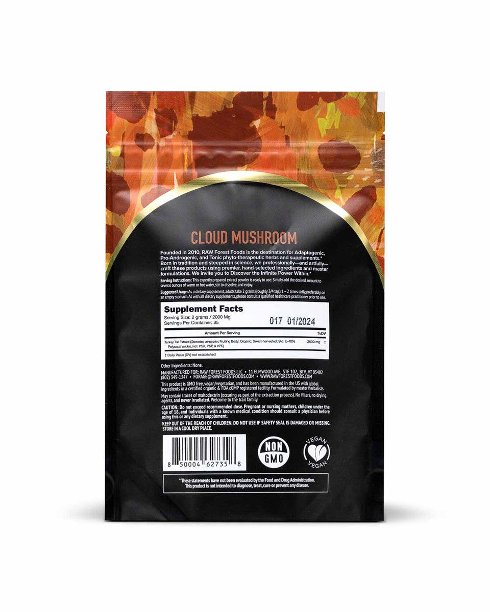 Cloud Mushroom Turkey Tail Extract Powder » 70 Gram Pouch